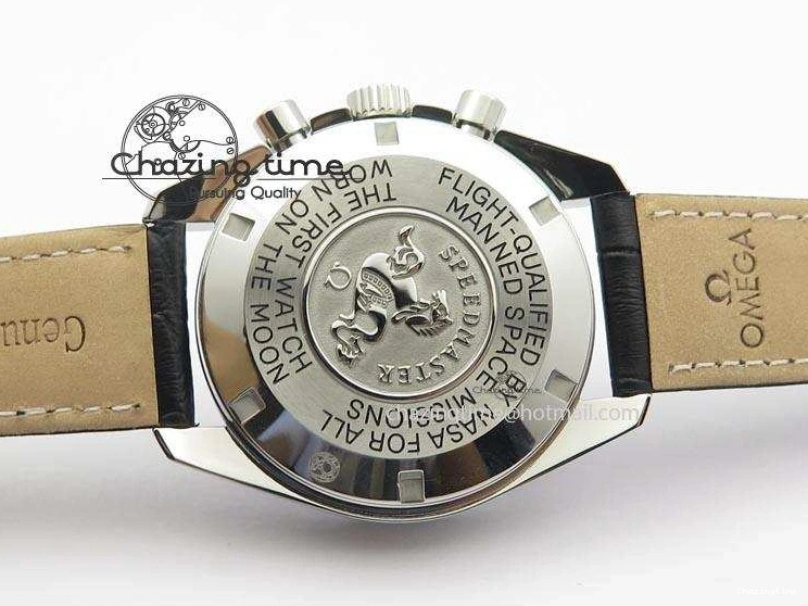 0225 Supportive Speedmaster SS 2013 Pro Racing On Black Leather Strap Manual Winding Chrono Movement 8229